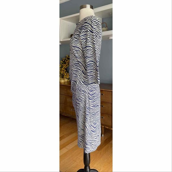 J. McLaughlin Catalina Cloth Dress Animal Print Sheath Side Ruched - Picture 5 of 8